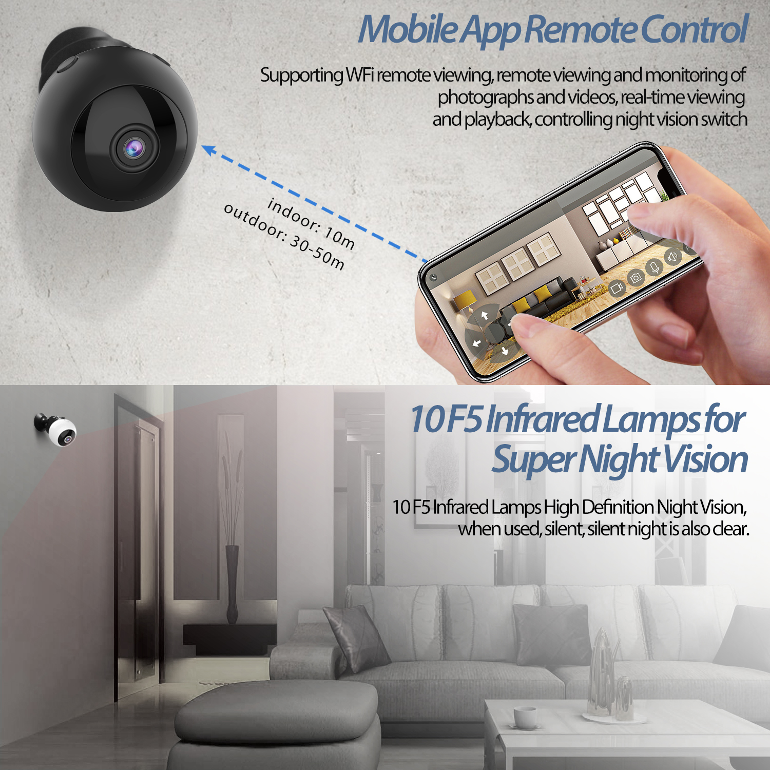 1080P wide-angle eyeball WiFi camera